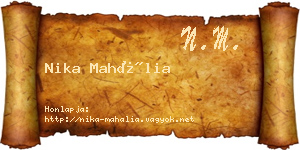 Nika Mahália névjegykártya